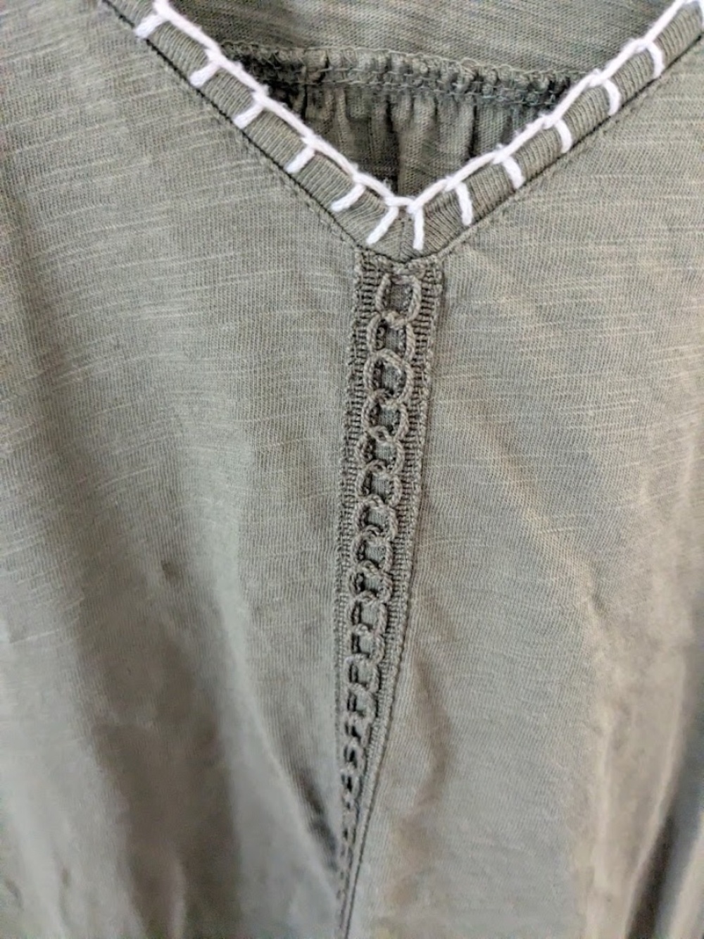 FINAL MARKDOWN. Style & Co. Plus Size 2x Embroidered Green Top - Picture 4 of 7